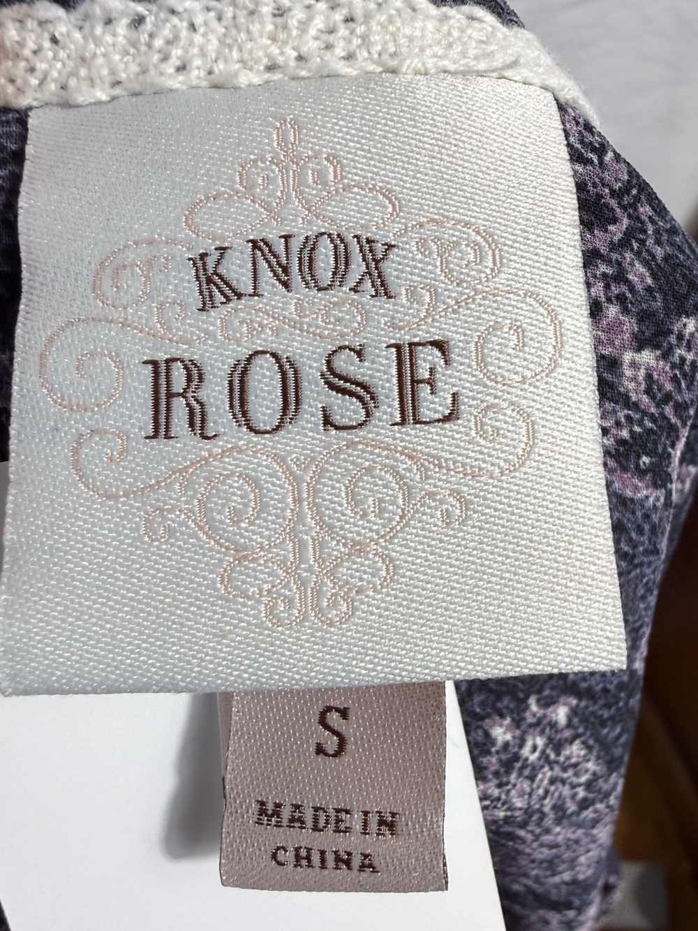 Knox Rose Lavender Purple and Cream Paisley Print Blouse - Picture 2 of 5